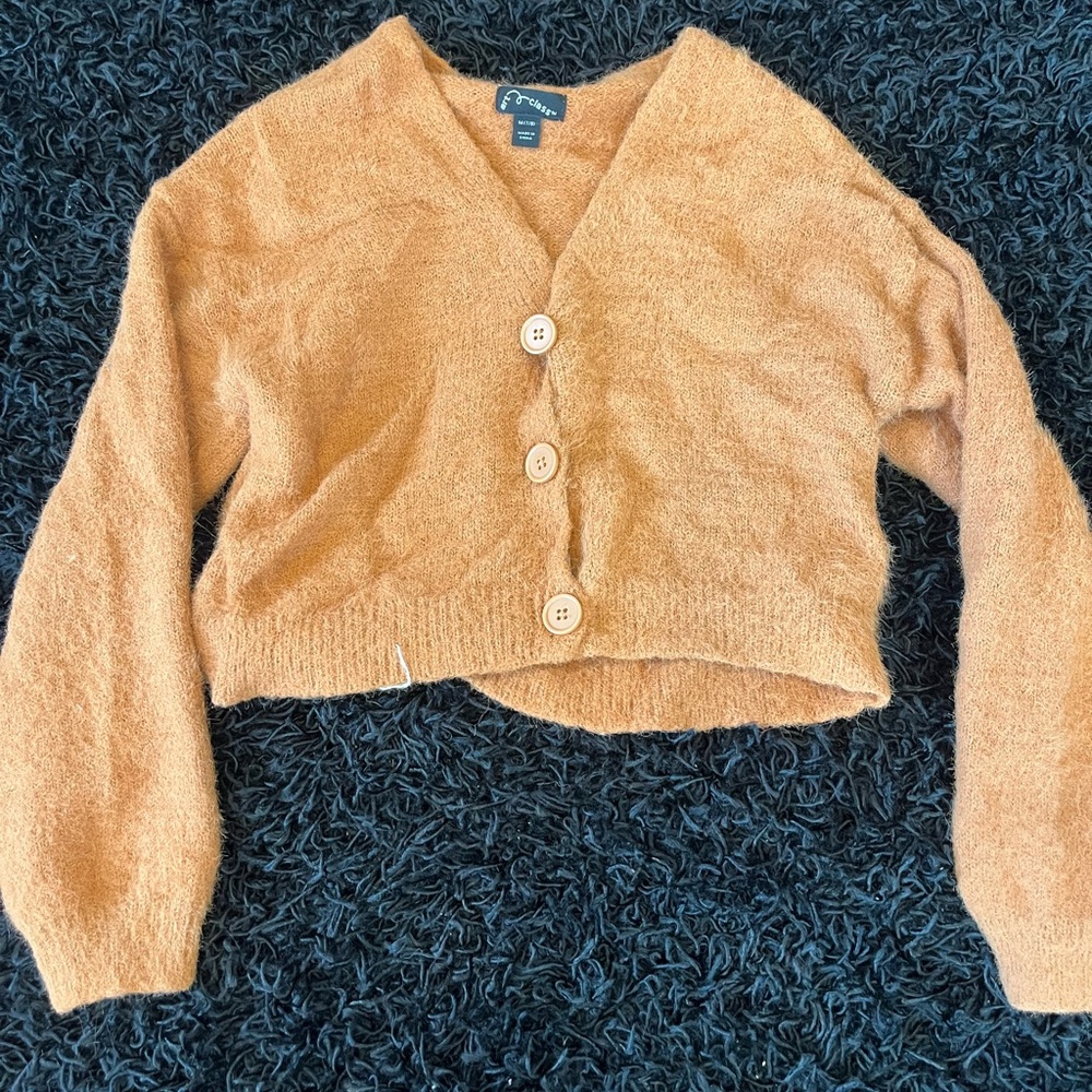 Cozy Tan Button-Up Sweater